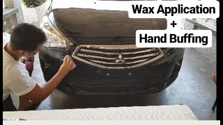 Car Wax Application and Hand Buffing  Ty Gorospe Vlogs [upl. by Boak]