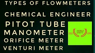 Types of Flowmeters  Venturi Orifice Pitot tube and Manometers [upl. by Ahsita]