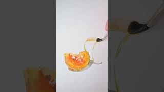 Watercolor Painting  How to Paint a Pumpkin art watercolor watercolorpainting [upl. by Ilesara971]