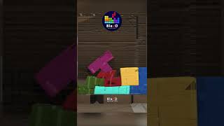 CARDBOARD TETRIS shorts blender puzzle tetris softbodytetris cardboard alphabetlore [upl. by Seagraves]