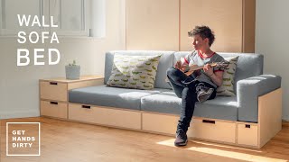 How to Make a Sofa for the Wall Sofa Bed System  Tiny Apartment Build  Ep6 [upl. by Bron480]