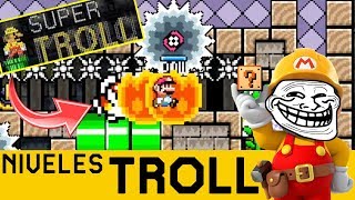 ¿PERO QUÉ ESTÁ PASANDO AQUÍ 😵  NIVELES TROLL 18  Super Mario Maker en Español  ZetaSSJ [upl. by Suiravad]