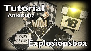 Explosionsbox 18 Geburtstag Tutorial  Anleitung Geburtstagsgeschenk DIY Scrapbook [upl. by Yrelbmik652]