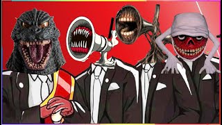 GODZILLA amp MEGAPHONE amp SIREN HEAD amp BRIDGE WORM  Coffin Dance X Baby Shark COVER [upl. by Ydiarf351]