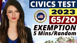 2023 Official 6520 Exemption 20 Random Civics Test Questions  US Citizenship  USCIS Easy Answers [upl. by Rehotsirk]