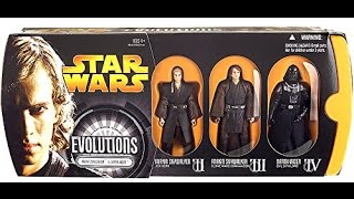 Star Wars Evolutions Anakin To Darth 375 inch 3 Pack Review [upl. by Timon]