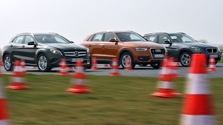 Mercedes GLA vs Audi Q3 vs BMW X1 [upl. by Oeak]