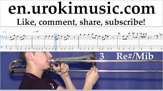 How to Play Trombone Star Wars  Imperial March Tabs Part2 umi352 [upl. by Sell]