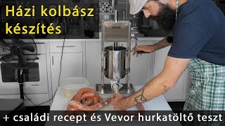 Házi kolbász készítés otthon recept  Vevor kolbász hurka töltő [upl. by Maro]