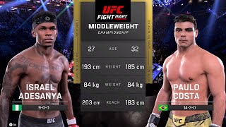 Israel Adesanya vs Paulo Costa Full Fight  UFC 5 Fight Night [upl. by Ert]