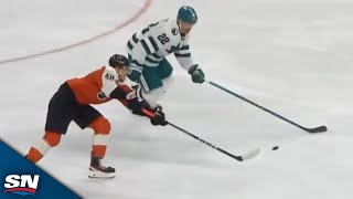 Flyers Morgan Frost Floats Perfect Saucer Pass to Joel Farabee for Breakaway Goal [upl. by Lilla]