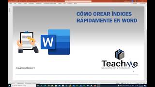 Cómo crear y actualizar índices tablas de contenido RÁPIDAMENTE con Word [upl. by Tiena]