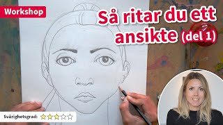 Så ritar du ett ansikte  Steg för steg GUIDE del 1 [upl. by Nelra]