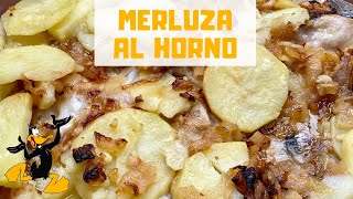 Merluza al Horno con Patatas y Salsa 🔥 ¡Receta con Merluza [upl. by Tnelc]