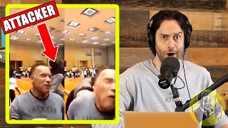 Chris DElia on Arnold Schwarzenegger ATTACK in South Africa [upl. by Ahsinra]