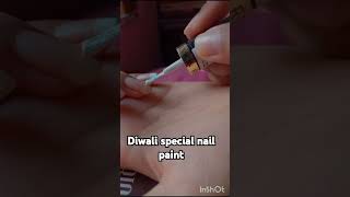 Diwali special nail paint❤️ must try this😌 nailart nails art drawing subscribe comment [upl. by Alisander]