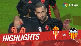 Resumen de Sporting de Gijón vs Valencia CF 12 [upl. by Nirtiac]