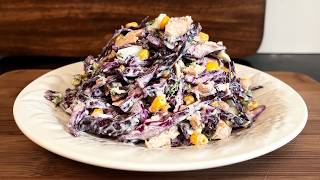 Ich esse und nehme ab Ein schöner und leckerer Salat mit Rotkohl Gesundes Salatrezept [upl. by Sholom]