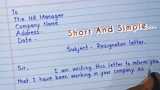 Resignation Letter  Most Beautiful Handwriting  Resignation Letter Sample Or Format [upl. by Ymeon]