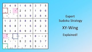 Expert Sudoku Strategy XYWing Explained [upl. by Eustazio66]