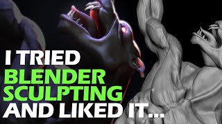 Forcing Myself to SCULPT in BLENDER Zbrush vs Blender [upl. by Ahsiken]