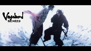 Miyamoto Musashi vs Sasaki Kojiro animated fight VAGABOND [upl. by Glimp]