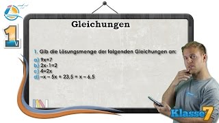 Gleichungen verstehen  Klasse 7 ★ Übung 1 [upl. by Bibi638]