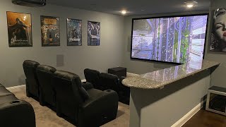 Stewart Firehawk Projector Screen Overview and DEMO Epson 4K eShift [upl. by Annayehc391]