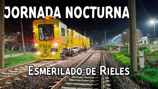 MEDICION Y ESMERILADO DE RIELES MÁQUINA ESMERILADORA GMC 16W TRENES ARGENTINOS [upl. by Oisorbma821]