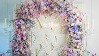 DIY Wedding Decor How to Make a Stunning Floral Arch with an Easy Draping Backdrop [upl. by Serolod]