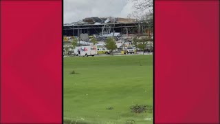 FedEx facility in Portage Michigan shows significant damage following tornados [upl. by Aekin]