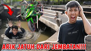 PAR4H😱ARIK J4TUH DI JEMBATAN BAWA MOTOR ZX Saputra P4nik Banget  Mikael TubeHD [upl. by Boiney600]