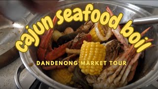 CAJUN SEAFOOD BOILDANDENONG MARKET TOUR [upl. by Jabon]