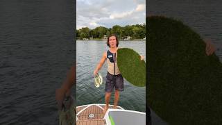 Wakesurfing with turf traction 🤣 [upl. by Connel774]