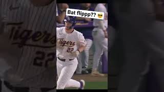 LSU Baseball’s Jared Jones invents new bat flip wait for it 😛💪baseball lsu shorts [upl. by Ylloh]