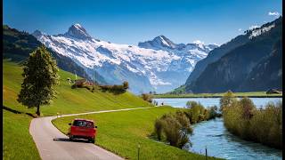 Driving in Switzerland to Majestic St Moritz Upper Engadin Valley at High Altitude 1800 Meters [upl. by Eusoj]