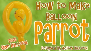 How to make One Balloon Parrot for Beginners parrot balloontutorial balloonanimals [upl. by Inod233]