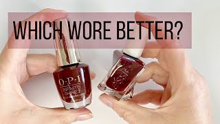 Comparing OPI and Essie  Watch Me Work [upl. by Jacqui]