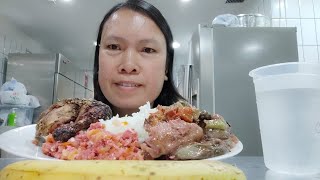 Chicken thigh with zaatar  pinakbet  ginisang alamang mukbang ofwmukbang smallyoutuber [upl. by Kenley]