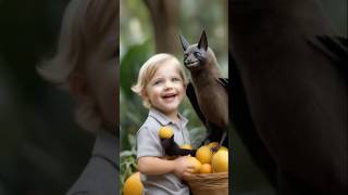 Adorable kid and bat 🦇 bats cute babyanimals adorable [upl. by Ekul]