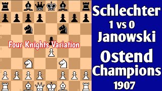 Schlechter vs Janowski  Ostend Champions 1907 chess [upl. by Saunder]