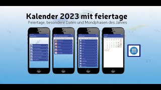 Kalender 2023 mit feiertage [upl. by Cleve]