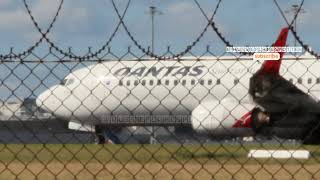 Qantas Takeoff from Melbourne Airport  Stunning Departure Views Qantas MelbourneAirport Takeoff [upl. by Bennett859]