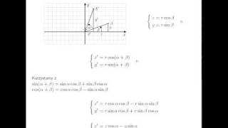 Wyprowadzanie wzoru na obrót punktu w układzie współrzędnych [upl. by Surtimed]