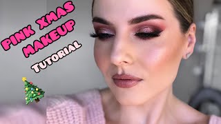 PINK CHRISTMAS MAKEUP TUTORIAL  USING NEW BPERFECT CLIENTELE PALETTE [upl. by Howarth]