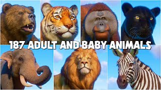 ALL 187 ANIMALS AND ITS BABIES IN PLANET ZOO [upl. by Jemmy]