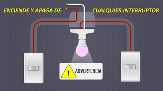 Como debes conectar UN FOCO con 2 Apagadores diferentes SIN ERRORES  Conmutador de Escalera [upl. by Yelrihs63]