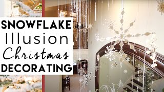 Falling Snowflake Illusion Really Cool  Christmas Decorating ideas [upl. by Anihtyc]