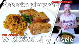 Jak zrobić żeberka pieczone w kapuście kiszonej❓  Przepis na domowy obiad [upl. by Heuser]