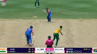 Virat Kohli 76 runs batting highlights vs South Africa today IND vs sa final match highlights [upl. by Harobed]